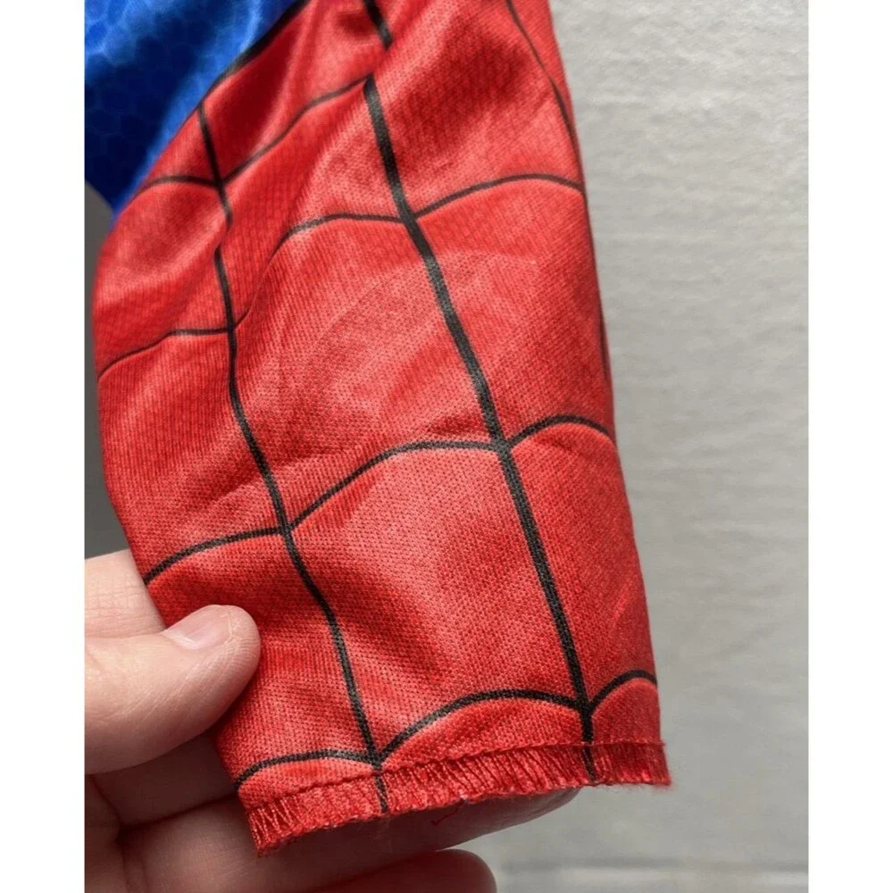 Marvel Spiderman Padded Jumpsuit Costume S 4-7 Muscles Mask Spider Man Costumes